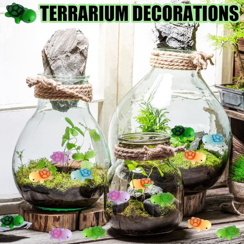 Yuronam 50 PCS Mini Turtle Miniature Sea Turtle Tiny Plastic Turtle Figurines for Garden Miniature Moss Landscape Decoration (Multi Colors) - Image 5